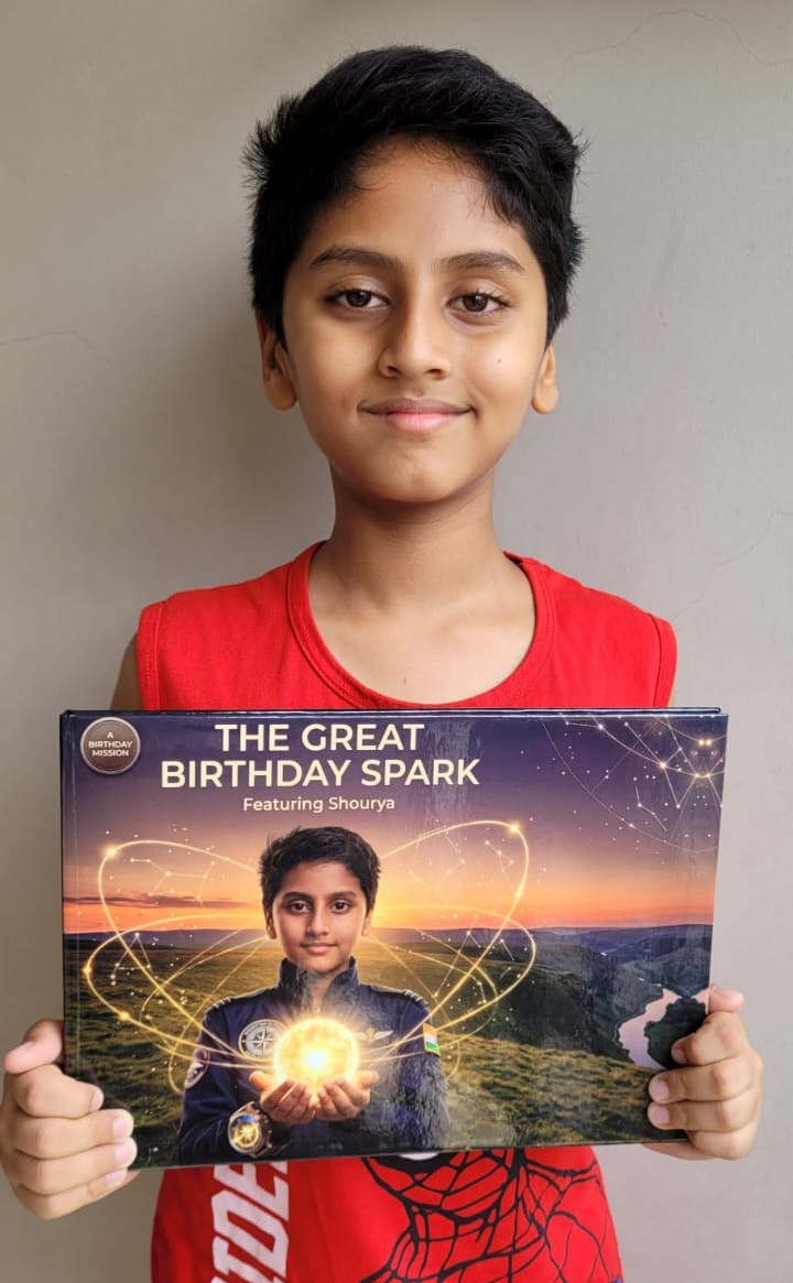 A little hero with their personalised book